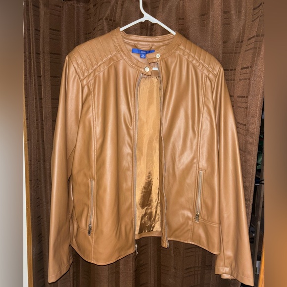 Brown faux leather jacket - Picture 2 of 4
